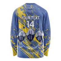 Eswatini Football Custom Long Sleeve Shirt Sihlangu Semnikati Blue - Wonder Print Shop