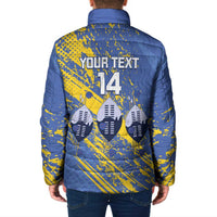 Eswatini Football Custom Padded Jacket Sihlangu Semnikati Blue - Wonder Print Shop