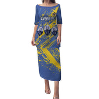 Eswatini Football Custom Puletasi Sihlangu Semnikati Blue - Wonder Print Shop