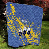 Eswatini Football Custom Quilt Sihlangu Semnikati Blue - Wonder Print Shop