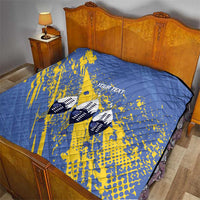 Eswatini Football Custom Quilt Sihlangu Semnikati Blue - Wonder Print Shop