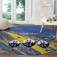 Eswatini Football Custom Round Carpet Sihlangu Semnikati Blue - Wonder Print Shop