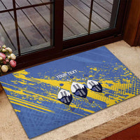 Eswatini Football Custom Rubber Doormat Sihlangu Semnikati Blue - Wonder Print Shop