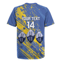 Eswatini Football Custom Rugby Jersey Sihlangu Semnikati Blue - Wonder Print Shop