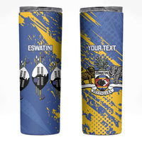 Eswatini Football Custom Skinny Tumbler Sihlangu Semnikati Blue - Wonder Print Shop