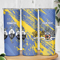Eswatini Football Custom Skinny Tumbler Sihlangu Semnikati Blue - Wonder Print Shop