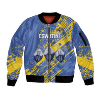 Eswatini Football Custom Sleeve Zip Bomber Jacket Sihlangu Semnikati Blue - Wonder Print Shop