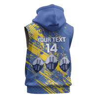 Eswatini Football Custom Sleeveless Hoodie Sihlangu Semnikati Blue - Wonder Print Shop