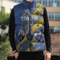 Eswatini Football Custom Sleeveless Puffer Jacket Sihlangu Semnikati Blue - Wonder Print Shop