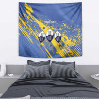 Eswatini Football Custom Tapestry Sihlangu Semnikati Blue - Wonder Print Shop