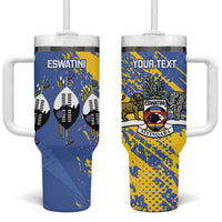 Eswatini Football Custom Tumbler With Handle Sihlangu Semnikati Blue - Wonder Print Shop