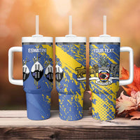 Eswatini Football Custom Tumbler With Handle Sihlangu Semnikati Blue - Wonder Print Shop
