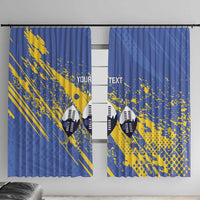 Eswatini Football Custom Window Curtain Sihlangu Semnikati Blue - Wonder Print Shop