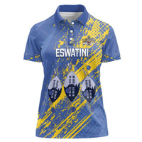Eswatini Football Custom Women Polo Shirt Sihlangu Semnikati Blue - Wonder Print Shop