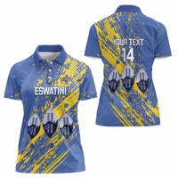 Eswatini Football Custom Women Polo Shirt Sihlangu Semnikati Blue - Wonder Print Shop