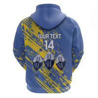 Eswatini Football Custom Zip Hoodie Sihlangu Semnikati Blue - Wonder Print Shop