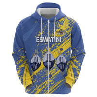 Eswatini Football Custom Zip Hoodie Sihlangu Semnikati Blue - Wonder Print Shop