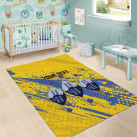 Eswatini Football Custom Area Rug Sihlangu Semnikati Yellow - Wonder Print Shop