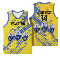 Eswatini Football Custom Basketball Jersey Sihlangu Semnikati Yellow - Wonder Print Shop