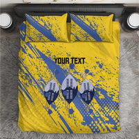 Eswatini Football Custom Bedding Set Sihlangu Semnikati Yellow - Wonder Print Shop