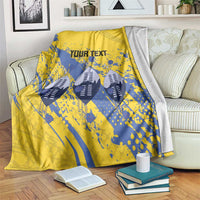 Eswatini Football Custom Blanket Sihlangu Semnikati Yellow - Wonder Print Shop
