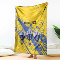 Eswatini Football Custom Blanket Sihlangu Semnikati Yellow - Wonder Print Shop