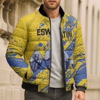 Eswatini Football Custom Bomber Puffer Jacket Sihlangu Semnikati Yellow - Wonder Print Shop