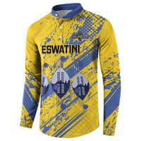 Eswatini Football Custom Button Sweatshirt Sihlangu Semnikati Yellow - Wonder Print Shop