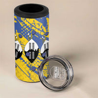 Eswatini Football Custom 4 in 1 Can Cooler Tumbler Sihlangu Semnikati Yellow - Wonder Print Shop
