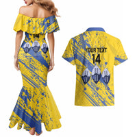 Eswatini Football Custom Couples Matching Mermaid Dress and Hawaiian Shirt Sihlangu Semnikati Yellow - Wonder Print Shop