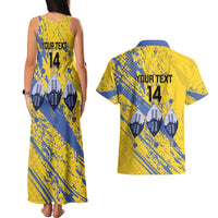 Eswatini Football Custom Couples Matching Tank Maxi Dress and Hawaiian Shirt Sihlangu Semnikati Yellow - Wonder Print Shop