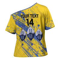 Eswatini Football Custom Cross Shoulder Shirt Sihlangu Semnikati Yellow - Wonder Print Shop