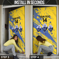 Eswatini Football Custom Door Cover Sihlangu Semnikati Yellow - Wonder Print Shop