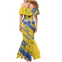 Eswatini Football Custom Family Matching Mermaid Dress and Hawaiian Shirt Sihlangu Semnikati Yellow - Wonder Print Shop