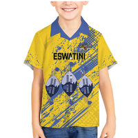Eswatini Football Custom Family Matching Mermaid Dress and Hawaiian Shirt Sihlangu Semnikati Yellow - Wonder Print Shop