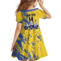 Eswatini Football Custom Family Matching Off Shoulder Maxi Dress and Hawaiian Shirt Sihlangu Semnikati Yellow - Wonder Print Shop