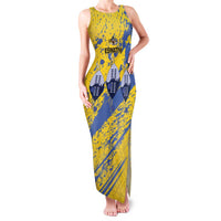 Eswatini Football Custom Family Matching Tank Maxi Dress and Hawaiian Shirt Sihlangu Semnikati Yellow - Wonder Print Shop