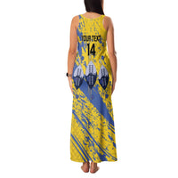 Eswatini Football Custom Family Matching Tank Maxi Dress and Hawaiian Shirt Sihlangu Semnikati Yellow - Wonder Print Shop