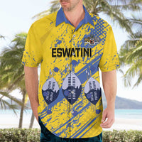 Eswatini Football Custom Hawaiian Shirt Sihlangu Semnikati Yellow - Wonder Print Shop