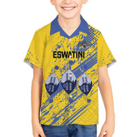 Eswatini Football Custom Hawaiian Shirt Sihlangu Semnikati Yellow - Wonder Print Shop