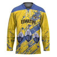 Eswatini Football Custom Hockey Jersey Sihlangu Semnikati Yellow - Wonder Print Shop