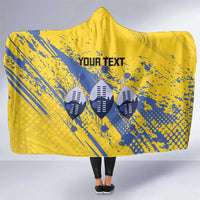 Eswatini Football Custom Hooded Blanket Sihlangu Semnikati Yellow - Wonder Print Shop