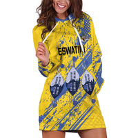 Eswatini Football Custom Hoodie Dress Sihlangu Semnikati Yellow - Wonder Print Shop