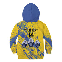 Eswatini Football Custom Kid Hoodie Sihlangu Semnikati Yellow - Wonder Print Shop