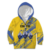 Eswatini Football Custom Kid Hoodie Sihlangu Semnikati Yellow - Wonder Print Shop