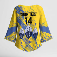 Eswatini Football Custom Kimono Sleeve Blouse Sihlangu Semnikati Yellow - Wonder Print Shop