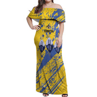 Eswatini Football Custom Off Shoulder Maxi Dress Sihlangu Semnikati Yellow - Wonder Print Shop