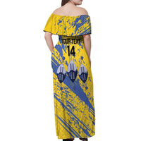 Eswatini Football Custom Off Shoulder Maxi Dress Sihlangu Semnikati Yellow - Wonder Print Shop