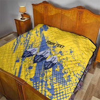 Eswatini Football Custom Quilt Sihlangu Semnikati Yellow - Wonder Print Shop