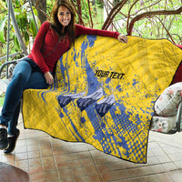 Eswatini Football Custom Quilt Sihlangu Semnikati Yellow - Wonder Print Shop